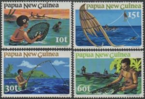 Papua New Guinea 1981 SG417-420 Traditional Fishing set MNH