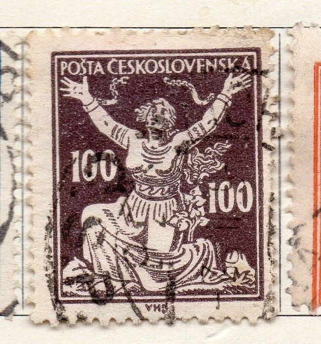 Czechoslovakia 1920 Early Issue Fine Used 100f. 129829