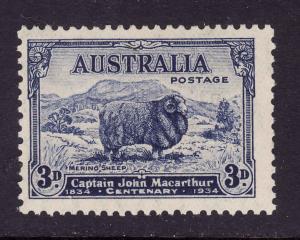 Australia-Sc.#148-unused hinged 3p dk blue Merino Sheep-Animals