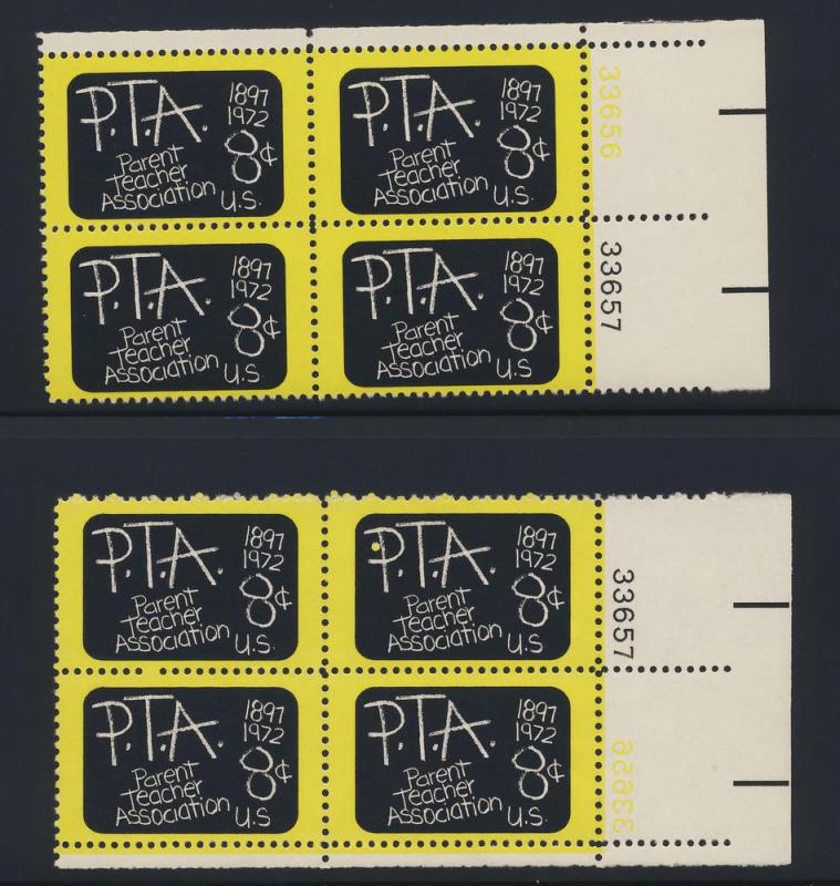 1463 MNH plate blocks PTA normal & reverse plate number