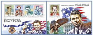 GUINEA BISSAU 2014 2 SHEETS gb14510ab RONALD REAGAN EAGLE