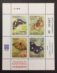 Micronesia 1994 #190 S/S , Butterflies, MNH.