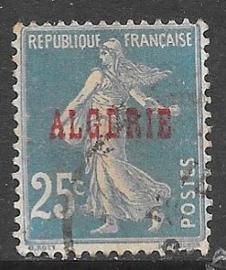 Algeria 13: 25c Overprint, used, F