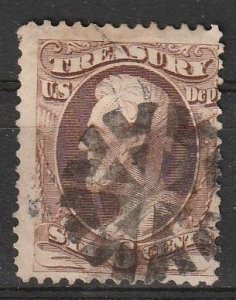 United States #O75 Fancy Cancel, Clean Back  (~0062k)