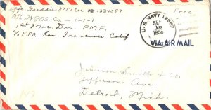 United States Korean War Soldier's Free Mail 1953 U.S. Navy, 12867 Unit 6 1st...