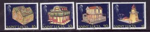 St Lucia-Sc#949-52-unused NH set-Christmas Lanterns-1989-