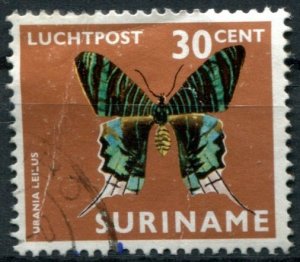 Suriname Sc#C45 Used, 30c multi, Local Moths and Butterflies (1972)