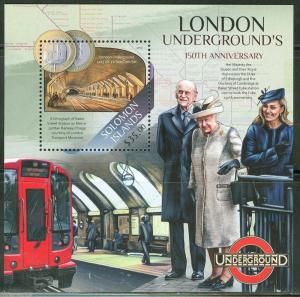 SOLOMON ISLANDS  2013 150th ANNIVERSARY LONDON UNDERGROUND QE II & KATE S/S MINT