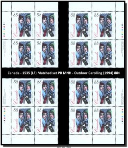 Canada - 1535 (LF) Matched set PB MNH - Outdoor Carolling (1994) 88¢