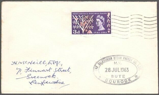 GB SCOTLAND 1966 Cover Clyde Steamer cachet M.V.BUTE........................D897