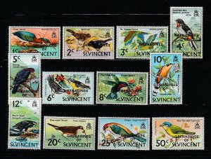 St Vincent Grenadines 3-4, 6, 8-16 MNH Birds