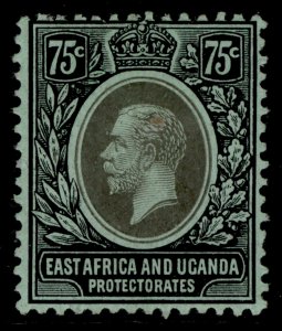 EAST AFRICA and UGANDA GV SG52, 75c black/green, M MINT.