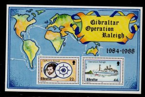 Gibraltar Sc 539 1987 Operation Raleigh stamp sheet mint NH