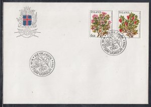 Iceland Scott 593-4 FDC - Flowers