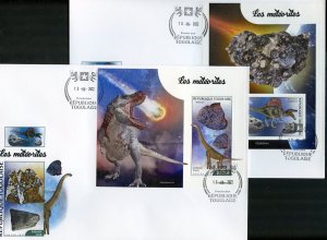 TOGO  2022 METEORITES  SET OF TWO SOUVENIR SHEET  FIRST DAY COVERS