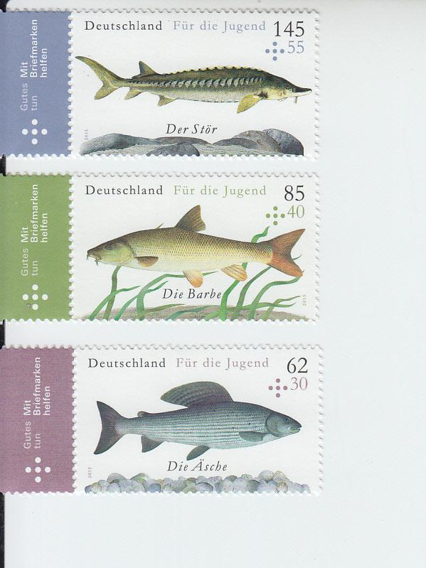 2015 Germany For the Youth Fish SP (3) (Scott B1105-07) MNH