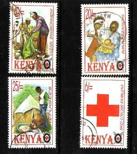 Kenya-Sc#687-91 ex688- id2-used set-Red Cross-1996-