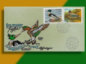 Sea-Going Birds Enjoying the Waters Off of ICELAND - Handcolored 1997 FDC