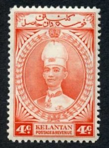 Kelantan SG42 4c scarlet Sultan Ismail M/M Cat 9 pounds (2)