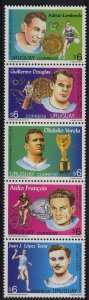 Uruguay stamp 1997 - Uruguayan sportsmen soccer World cup cycling Olympic