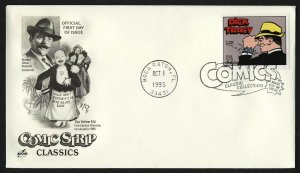 #3000m 32c Dick Tracy, Art Craft FDC **ANY 5=FREE SHIPPING**