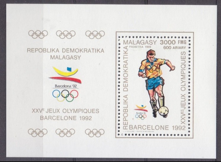 1990 Malagasy Republic 1240/B125 1992 Olympic Games in Barcelona