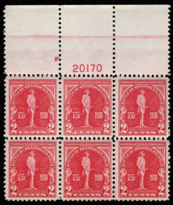 USA #688 VF/XF OG NH, Plate Block of 6, bold color! CHOICE!