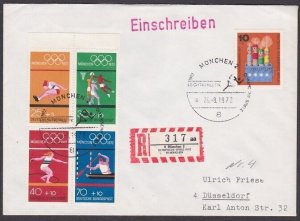 GERMANY 1972 Olympic Games cover Munich special pmk........................A3551