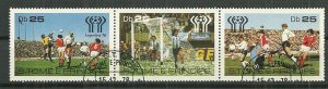 1978 St Thomas and Prince Islands #498 World Cup Soccer strip of 3 CTO NH SCV$22