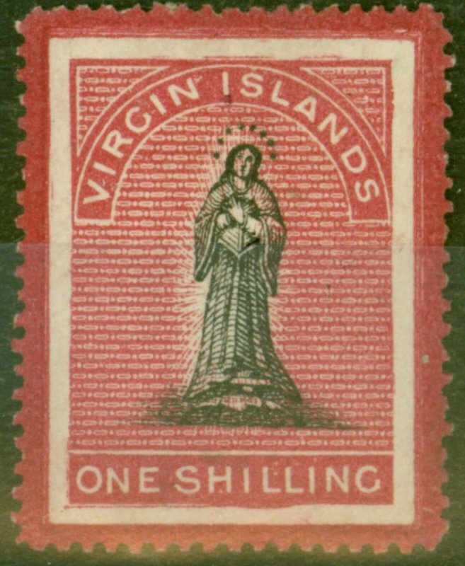 Virgin Islands 1867 1s Black & Rose-Carmine SG18 Fine Lightly Mtd Mint