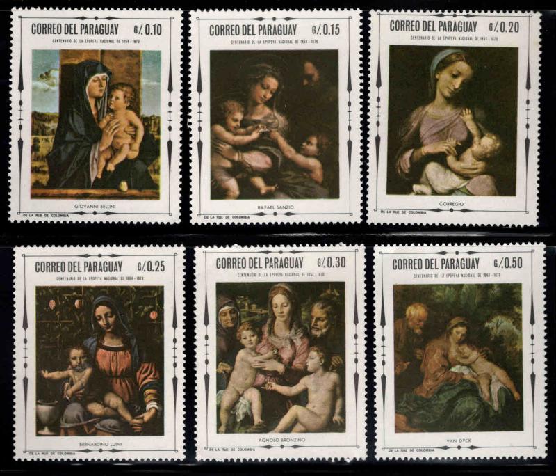 Paraguay Scott 1116-1121 religious ART stamps