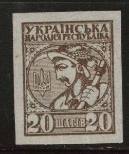 Ukraine Scott 2 MH* Imperforate stamp
