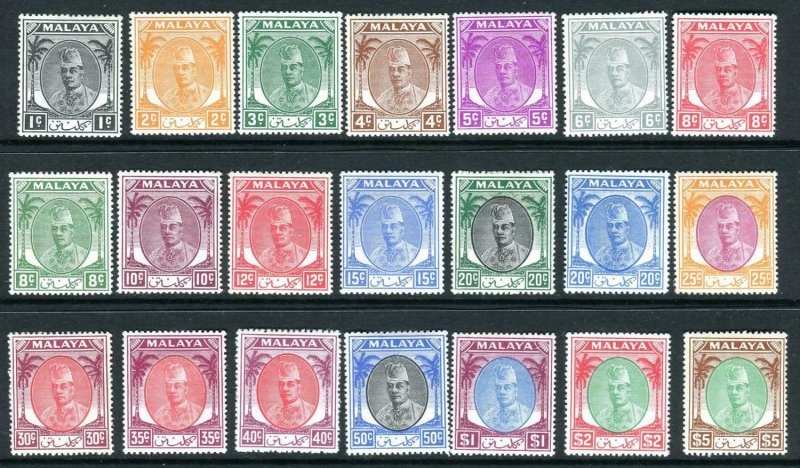 KELANTAN-1951-55  A mounted mint set to $5 Sg 61-81