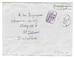 BELGIUM 1941 WWII BRUSSELS TO GERMANY PRISONER OF WAR CAMP STALAG XII A K O 960