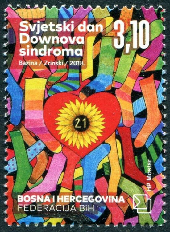 HERRICKSTAMP NEW ISSUES BOSNIA (CROAT ADMIN) Sc.# 370 Down Syndrome Day 2018