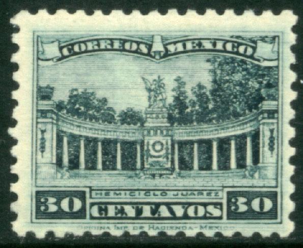 MEXICO 692, 30¢ JUAREZ MONUMENT. Mint Never Hinged. F-VF.