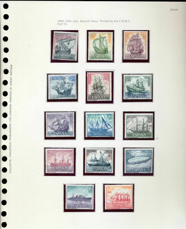 SPAIN 1963/64 MNH Art Arms Ships on 13 Pages(Bat643