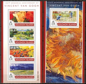 Solomon Islands 2015 Art Paintings Vincent Van Gogh Sheet + S/S MNH