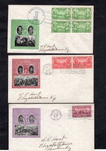 785-789 Army Issue, FDC set/5 IOOR cachet written address