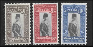 Egypt 155-57 1929  3 values fine mint hinged