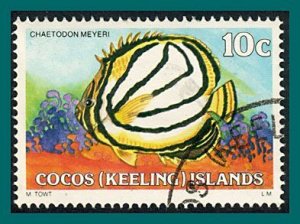 Cocos 1980 Fish 3, 10c used  #37,SG37