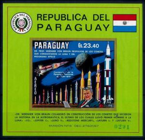 [66065] Paraguay 1970 Space Travel Weltraum OVP Muestra Souvenir Sheet MNH