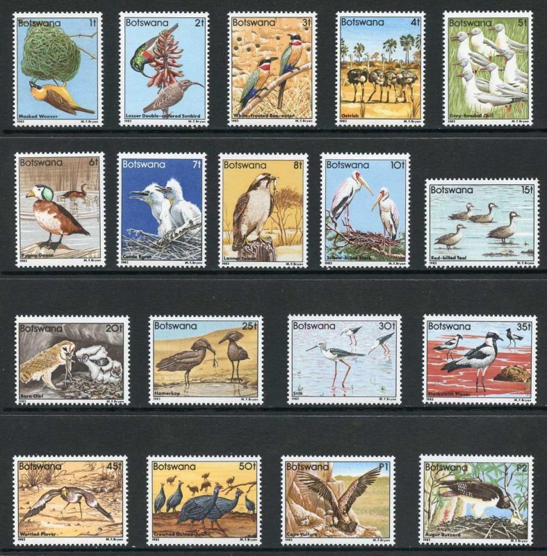 Botswana SG515/32 1982 Birds Set Fresh U/M 