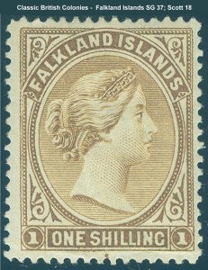 Falkland Islands Scott 18, SG 37 - Hinged