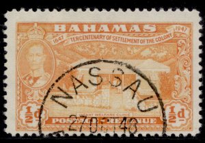 BAHAMAS GVI SG178, ½d orange, FINE USED.