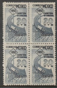 MEXICO 869, 20¢ Completion of Panamerican Hwy. MINT, NH BLOCK PF 4. VF. (38)