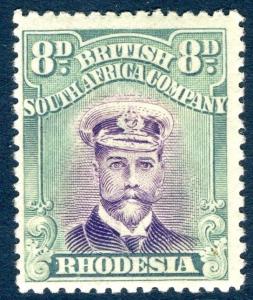 RHODESIA-1919 8d Mauve & Dull Blue-Green Sg 267 LIGHTLY MOUNTED MINT V18576