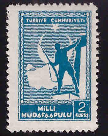 TURKEY Scott RA50 MH* Soldier Map of Turkey 1941-44 National defense stamp