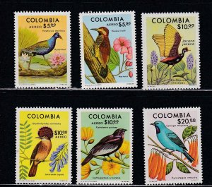 Colombia # 858-859, C644-647, Birds,  Mint NH, 1/2 Cat.