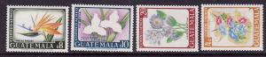 D4-Guatemala-Sc#C352-5-unused NH set-Flowers-Maps-1967-